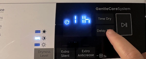 Wasdroger met uitgestelde start