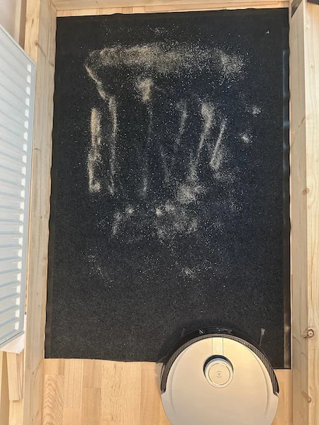 Før tæpperengøringstesten starter